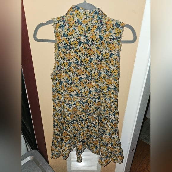 Free People Micro Floral Sleeveless Tunic Tank Boho SZ S/P - Picture 4 of 4